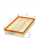 Фильтр воздушный VW PASSAT HENGST 57х374х212